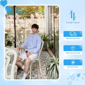 Áo sơ mi nam cổ trụ - form rộng đi chơi đi làm du lịch trẻ trung basic hot trend